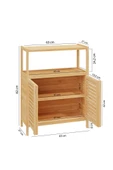 Digithome Bambu Çift Kapaklı 2 Raflı Banyo Düzenleyici Organizer Yatay Dolap DB-0038 - 9