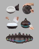 Uçucu Yağ Uyumlu Renkli LED Işıklı Nemlendirici - 3