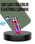 Güç Göstergeli Şarjlı Fenerli USB Elektrikli Çakmak thumbnail 1