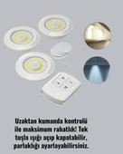 Ev Ofis Kamp İçin Uygun Uzaktan Kumandalı Yapışkanlı Kablosuz Led Spot Lambalar - 3