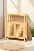 Digithome Bambu Çift Kapaklı 2 Raflı Banyo Düzenleyici Organizer Yatay Dolap DB-0038 - 2