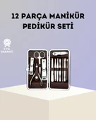 Paslanmaz Çelik Çok Fonksiyonlu 12 Manikür Seti - 1