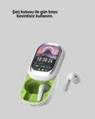 Şık Tasarımlı Siyah Beyaz Kablosuz Kulaklık Çoklu Dil Destekli thumbnail 3