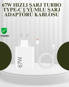 67W Güçlü Şarj Adaptörü ve Turbo Kablo Uzun Ömürlü Dayanıklı Tasarım - 1