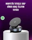 Araç İçi Manyetik Telefon Tutucu 360° Döner Vakumlu Stand - 1