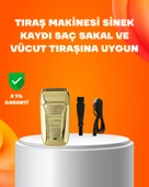 Altın Renk Kablolu Sakal Tıraş Makinesi Çelik lı 3W Motor - 1