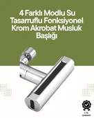 Krom Musluk Başlığı | 4'ü 1 Arada Su Çıkışı | Kolay Montajlı - 1