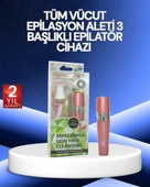 3 Başlıklı Yüz ve Vücut Tüy Temizleme Cihazı Pembe thumbnail 1