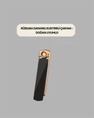 USB Şarjlı Alevsiz Elektronik Çakmak – Rüzgara Dayanıklı, Gazsız, Güvenli Kullanım - 3