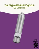 Elektrikli Baharat Öğütücü Pilli Paslanmaz Çelik  Tuz Karabiber Değirmeni - 1