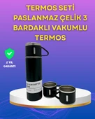 Çelik Termos Bardak Seti | 500 ml Kapasite, Kaymaz Taban, Hediye Kutulu - 1