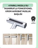 Çok Fonksiyonlu Musluk Başlığı | 4 Su Modu | Geniş Uyumlu Adaptör Seti | Mutfak ve Banyo Uyumlu - 1