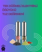 Paslanmaz Çelik Baharat Öğütücü Pille Çalışan Tek Tuşlu Kullanım - 1
