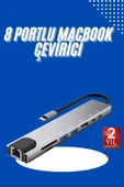 Usb Typec Hub Dönüştürücü Çevirici Çoklayıcı Macbook Çevirici 8 Portlu - 2