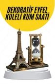 Dekoratif Eyfel Kulesi ve Kum Saati Vintage Tarzı Masa Süsü Biblo - 2