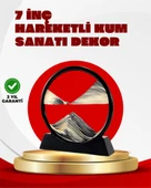 Rahatlatıcı Kum Sanatı – Yuvarlak Cam Çerçeveli Hareketli Kum Resmi, Ofis ve Ev İçin Etkileşimli Masaüstü Süs - 1