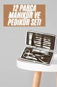 Tırnak Bakım Seti Tırnak Düzeltme Batık 12 Parça Çanta Tipi Manikür Pedikür - 2