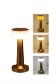 Kablosuz Renkli Masa ve Gece Lambası Altın Rengi Dokunmatik Led Lamba - 1
