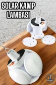 Kamp Lambası Işıldak Beyaz Işık Güneş Enerjili Solar Aydınlatma 5 Kanatlı Katlanabilir - 2
