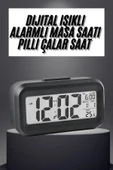 Gece Dijital Masa Saati Dijital Alarmlı Led Ekran Pilli Çalar Saat - 2