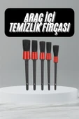 5 Adet Oto Detaylı Temizleyici Araç İçi Temizlik Fırça Seti Koltuk Döşeme Kapı Toz Alma Fırçası - 2