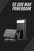 Taşınabilir Powerbank 50.000 mAh 4 Girişli Hızlı Şarj Led Göstergeli Fenerli Şarj thumbnail 2