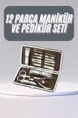 12 Parça Manikür Pedikür Seti Tırnak Bakımı Nasır Temizleme El Ayak Bakımı thumbnail 2