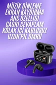 Yeni Nesil ANC Özellikli Çağrı Cevaplayan Dokunmatik Ekranlı Bluetooth Kulaklık Siyah - 1