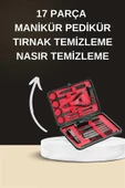 Elektrikli Manikür Pedikür Seti İkili Set 17 Parça Tırnak Bakımı Nasır Temizleme Tırnak Şekillendirme thumbnail 1