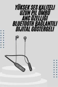 Kablolu Kulak İçi Bluetooth Kulaklık 60 Saat ANC Özellikli Boyun Bantlı thumbnail 1