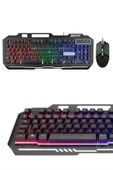 Işıklı  Q Klavye Mouse Seti Siyah   Klavye - 3