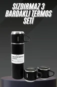 Termos Seti Paslanmaz Çelik 3 Bardaklı Vakumlu Termos Set 500 Ml 12 Saate Kadar Isı Koruma - 2