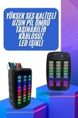 Taşınabilir 6.5 inç LED Bluetooth Kareoke Hoparlör RGB Işıklı Ralu thumbnail 1