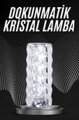 Kristal Lamba Masa Lambası Şarjlı Masa Lambası Dokunmatik Sensör Usb Şarjlı - 2