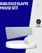 Klavye Mouse Seti Sessiz Kablosuz Türkçe TV  PC Uyumlu - 1