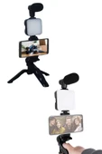 Video Making Kit Telefon Tutucu Vlog Video Mini Led Işıklı - 1