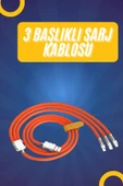 120W Silikon Metal Uçlu LED Işıklı 3 In1 Şarj Kablosu 1.2m - 1