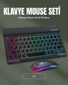 RGB Aydınlatmalı Şarjlı Kablosuz Klavye ve Mouse Seti – Modern ve Kompakt Tasarım - 1