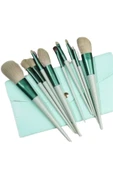 13 Parça Taşınabilir Kılıflı Profesyonel Makyaj Fırça Seti Pudra Allık Fondöten Fırçası - 3