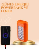 Gold Silver Güneş Enerjili Powerbank Işıldak – 10000 mAh, Taşınabilir, Suya Dayanıklı, 32 LED - 1