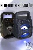 Taşınabilir Bluetooth Hoparlör Led Işıklı Uzun Pil Ömrü - 1