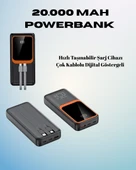 20000 mAh Powerbank | Çok Kablolu, Dijital Göstergeli, Yüksek Hızlı Şarj Cihazı - 1