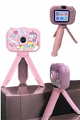 Çocuklara Özel Ayaklı Mini Fotoğraf Makinesi Dijital LCD Ekran - 3