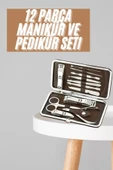 Tırnak Bakım Seti Tırnak Düzeltme Batık 12 Parça Çanta Tipi Manikür Pedikür - 1