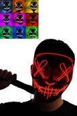 Led Işıklı Neon Maske Cadılar Bayramı Maskesi Korkunç Korku Maskesi - 2