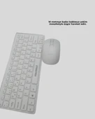 Q Klavye Beyaz Klavye Ve Mouse Seti Kablosuz USB Girişli - 2