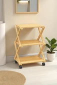 Digithome Bambu 3 Raflı Tekerlekli Sehpa Düzenleyici Raf Çok Amaçlı Organizer DB-0023 - 5