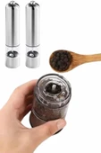 Baharat Öğütücü Paslanmaz Ayarlanabilir Pilli Işıklı Tuz & Karabiber - 2