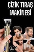 Tıraş Makinesi Şarjlı Profesyonel Saç Kesme Makinesi Gold Çizik Tıraş thumbnail 1