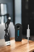 Kablosuz Bluetooth Aux Araç Kiti Siyah Hafıza Kartlı - 2
